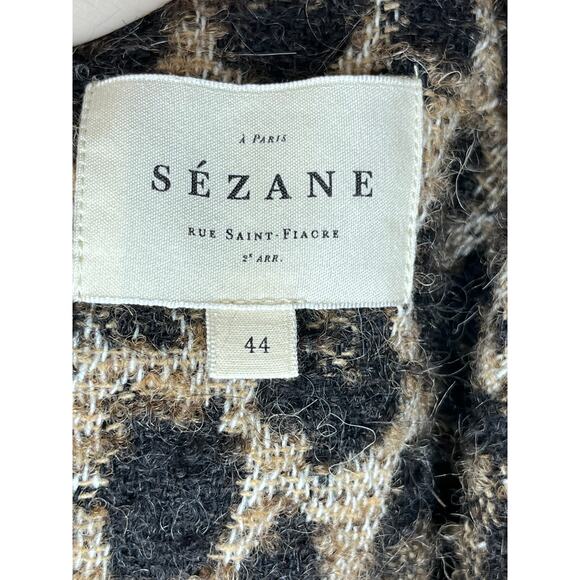 SEZANE Sz 44 12 Andrew Leopard Print Coat Jacket - Picture 4 of 10